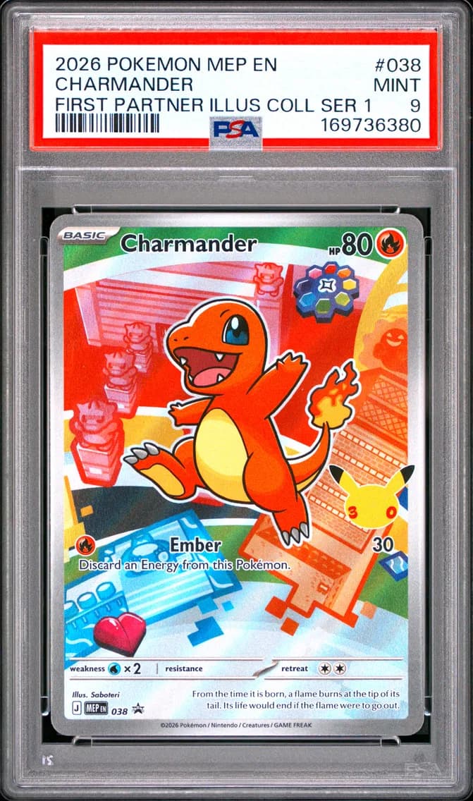 Charmander, Me Black Star Promo, PSA 9