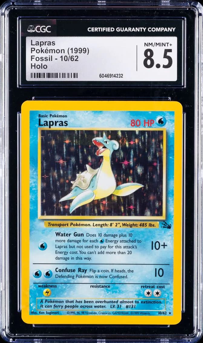 Lapras-Holo, Fossil - Unlimited, CGC 8.5