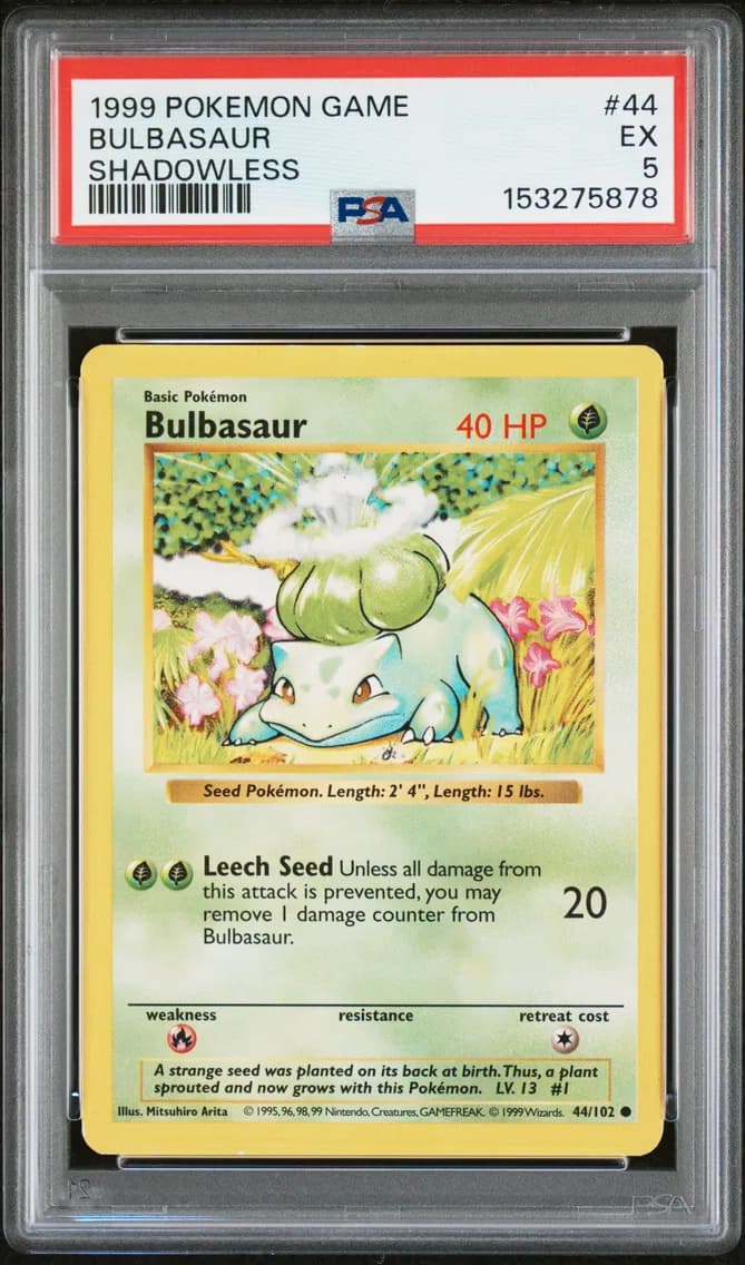 Bulbasaur Shadowless, Game, PSA 5