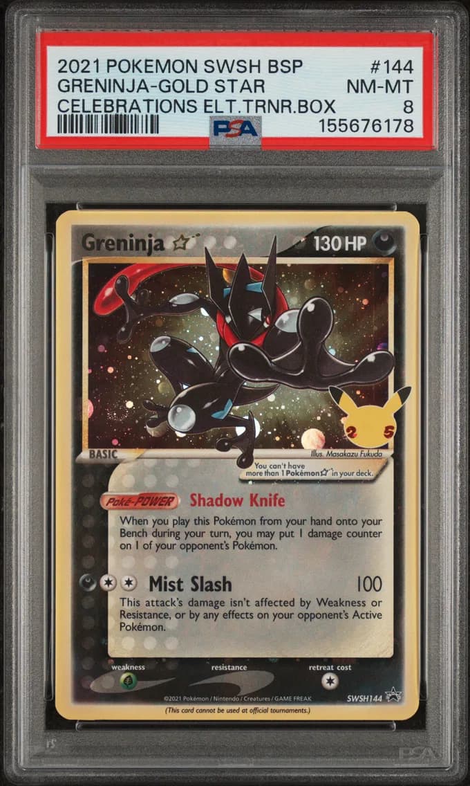 Greninja-Gold Star, Swsh Black Star Promo, PSA 8