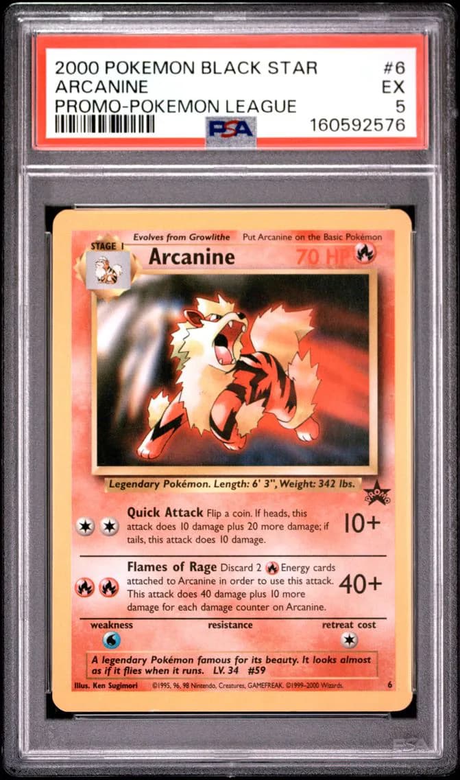 Arcanine, Promo Black Star, PSA 5