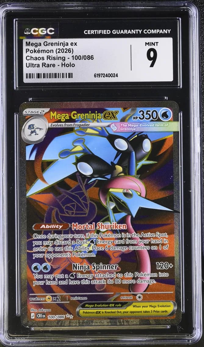 Mega Greninja ex, Chaos Rising, CGC 9