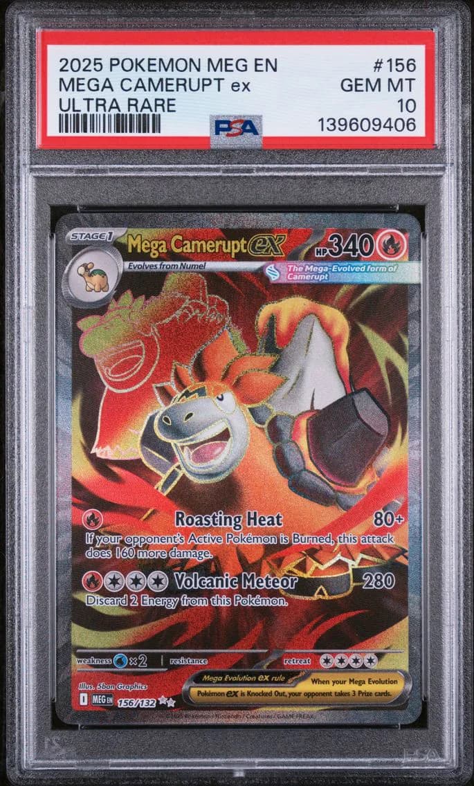 Mega Camerupt EX, Mega Evolution, PSA 10