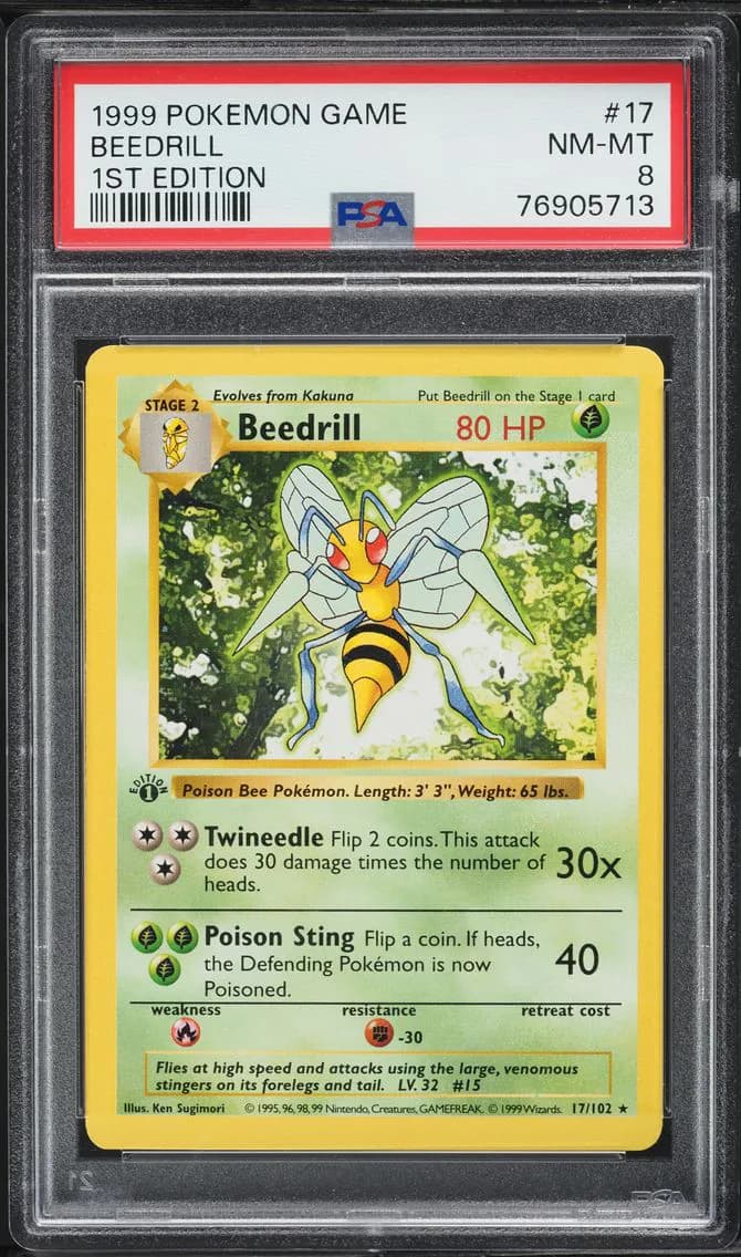 Beedrill 1st Edition, Game, PSA 8