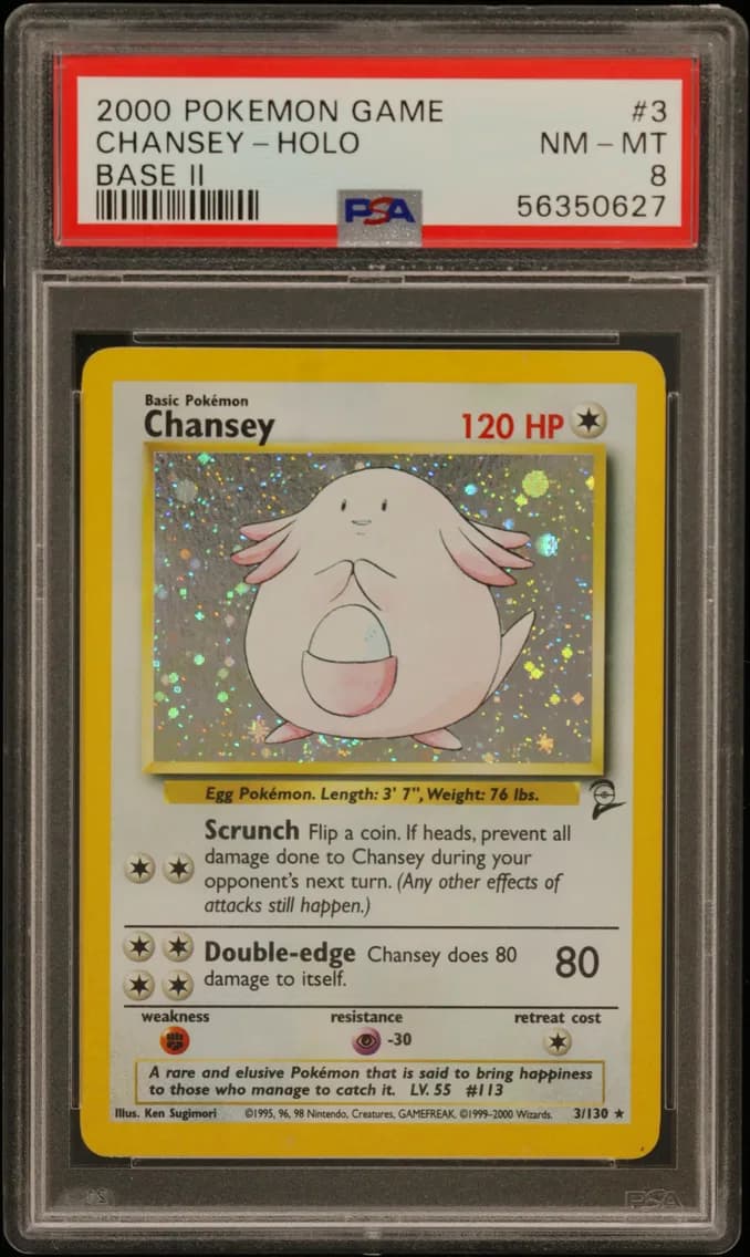 Chansey-Holo, Game Base II, PSA 8