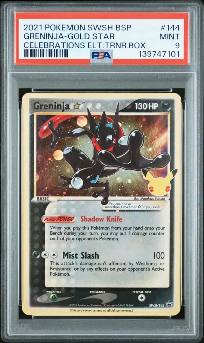 Greninja-Gold Star, Swsh Black Star Promo, PSA 9