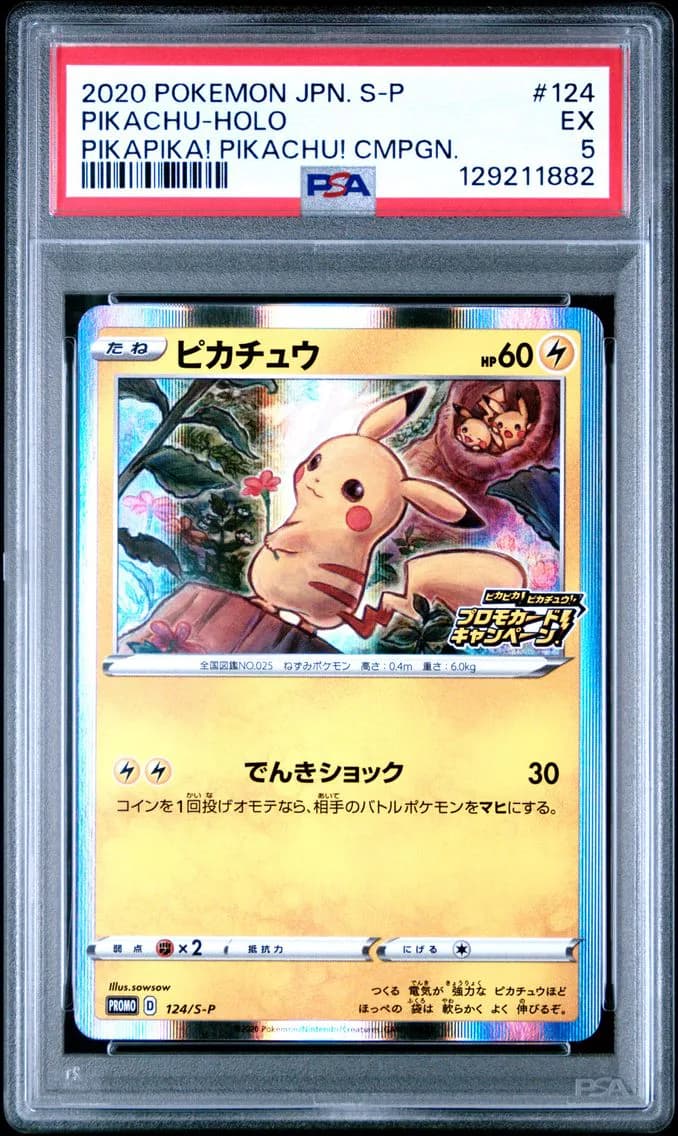 Pikachu-Holo, Japanese S Promo, PSA 5