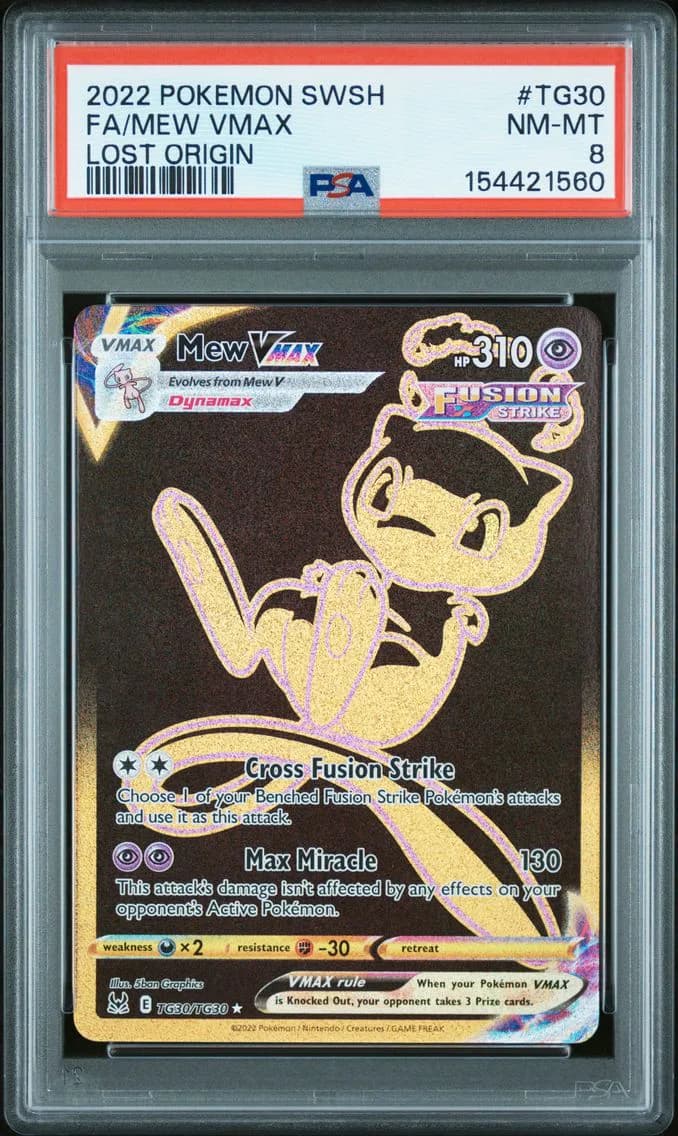Mew VMAX, Sword & Shield Lost Origin, PSA 8