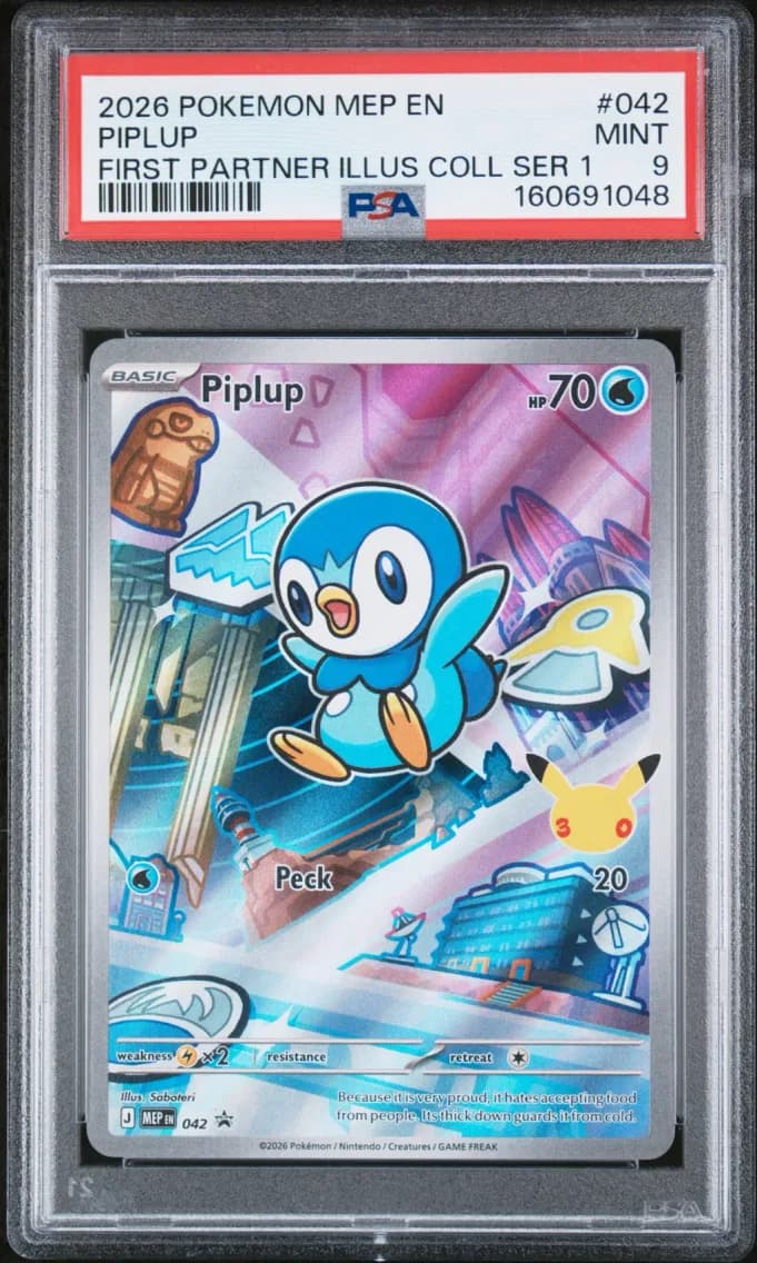 Piplup, Me Black Star Promo, PSA 9