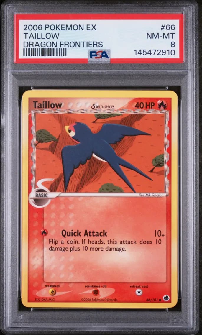 Taillow, EX Dragon Frontiers, PSA 8