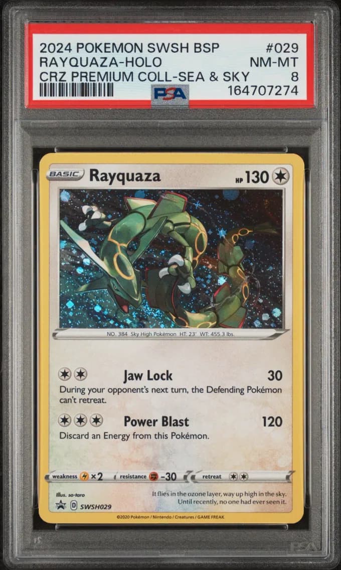 Rayquaza-Holo, Swsh Black Star Promo, PSA 8
