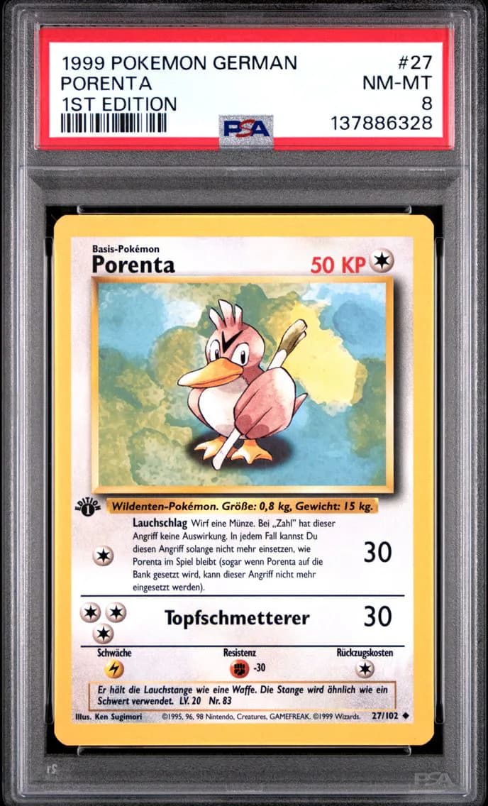 Porenta 1st Edition, German, PSA 8