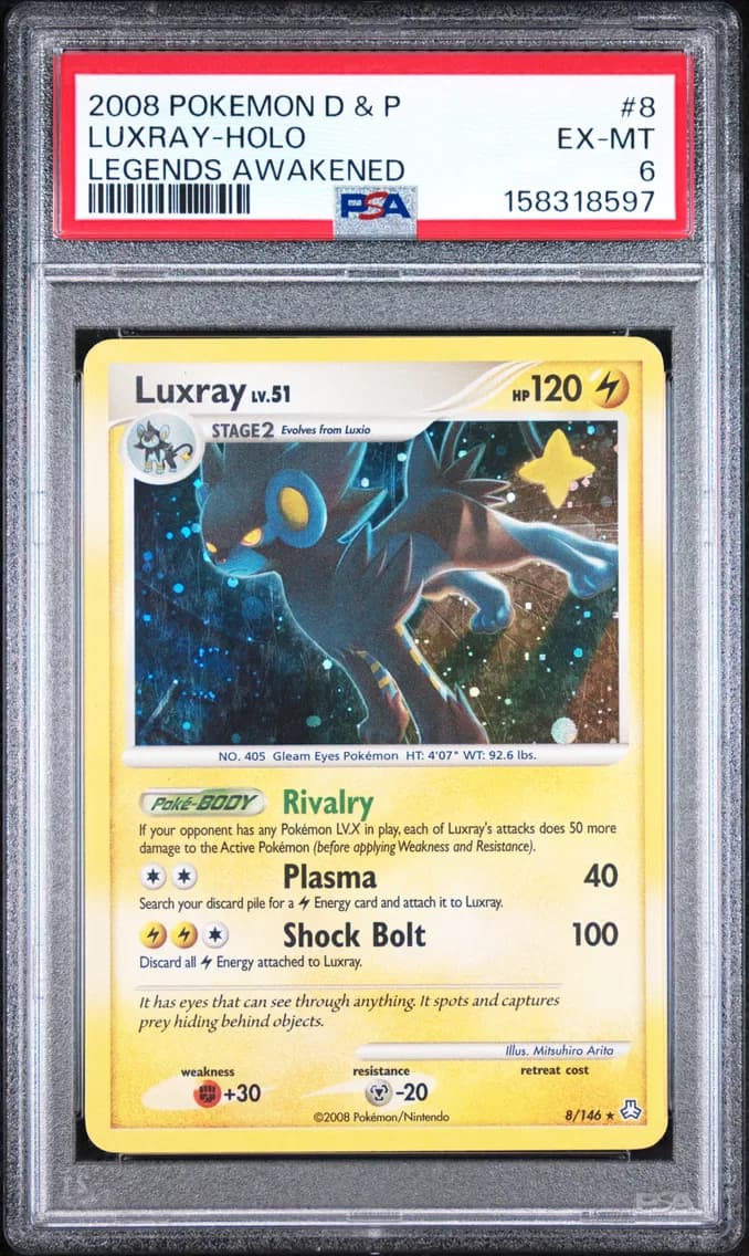Luxray-Holo, Diamond & Pearl Legends Awakened, PSA 6