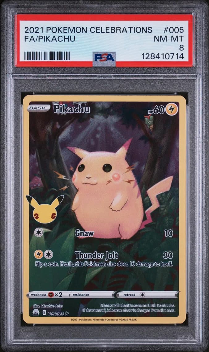 Pikachu, Celebrations, PSA 8