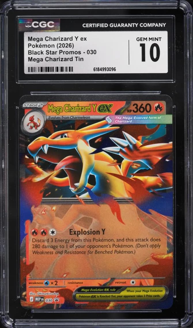 Mega Charizard Y Ex, Black Star Promos - Mega Evolution MEP EN, CGC 10