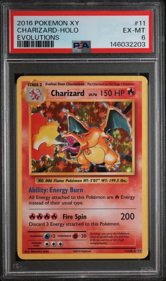 Charizard-Holo, XY Evolutions, PSA 6