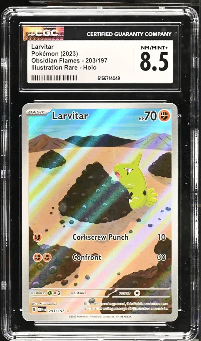 Larvitar, Obsidian Flames, CGC 8.5