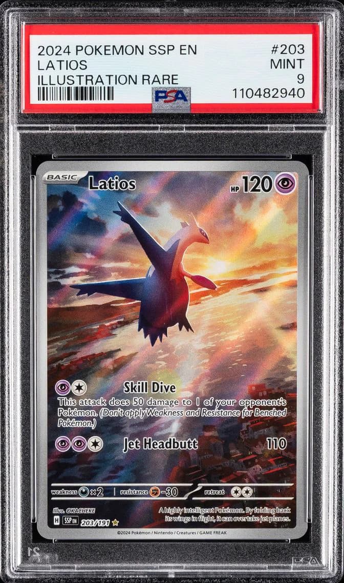 Latios, Surging Sparks, PSA 9