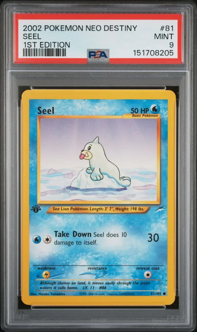 Seel 1st Edition, Neo Destiny, PSA 9