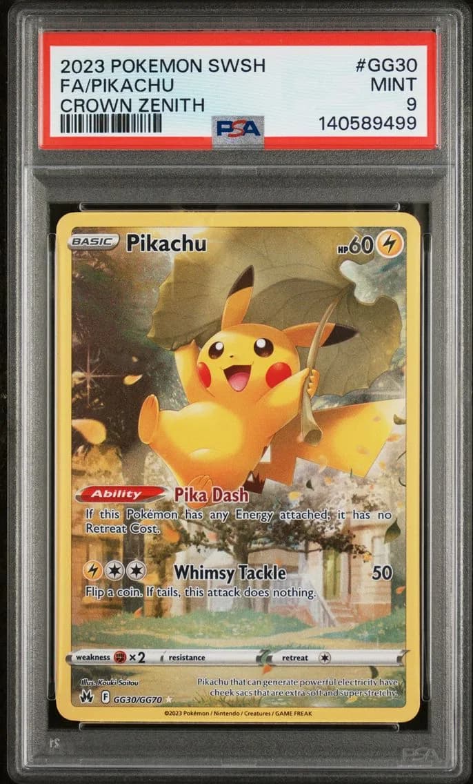 Pikachu, Sword and Shield Crown Zenith, PSA 9