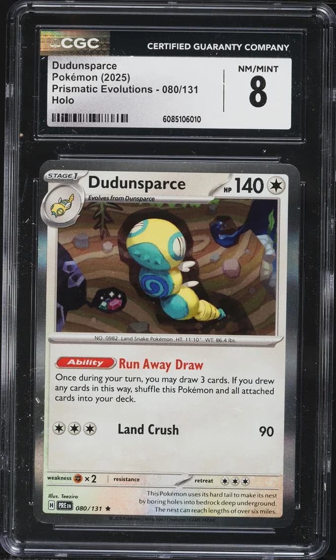 Dudunsparce, Prismatic Evolutions, CGC 8