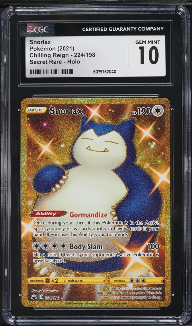 Snorlax, Chilling Reign, CGC 10