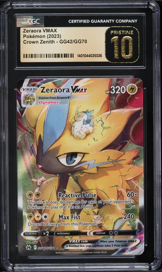 Swsh Crown Zenith Galarian Gallery Holo Zeraora VMAX, BL, CGC 10
