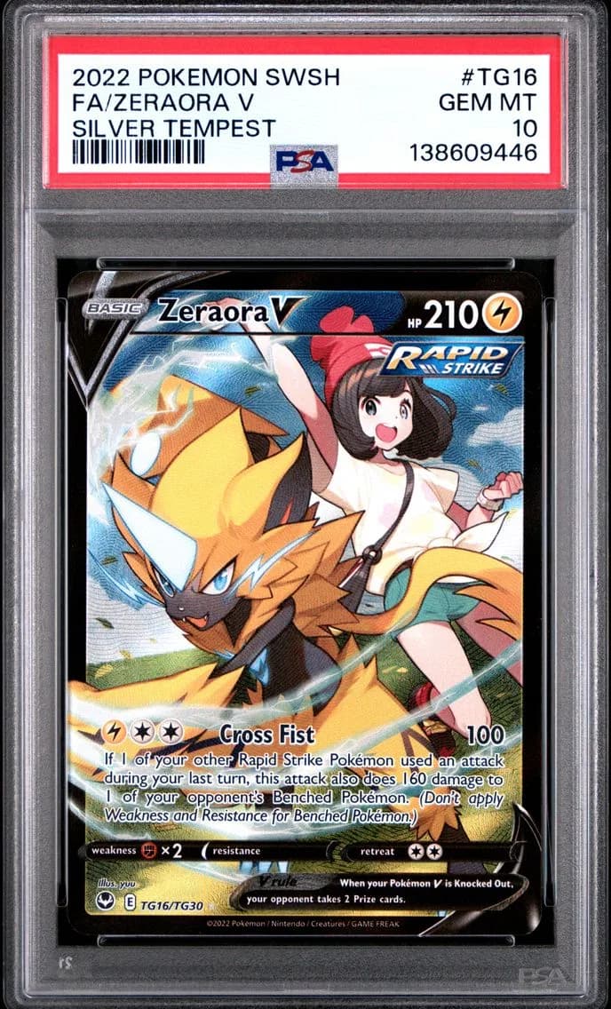 Zeraora V, Sword & Shield Silver Tempest, PSA 10