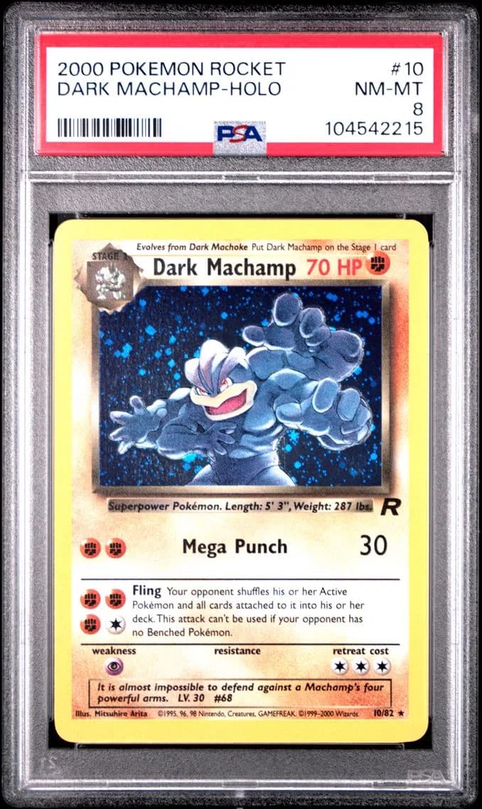 Dark Machamp-Holo, Rocket, PSA 8