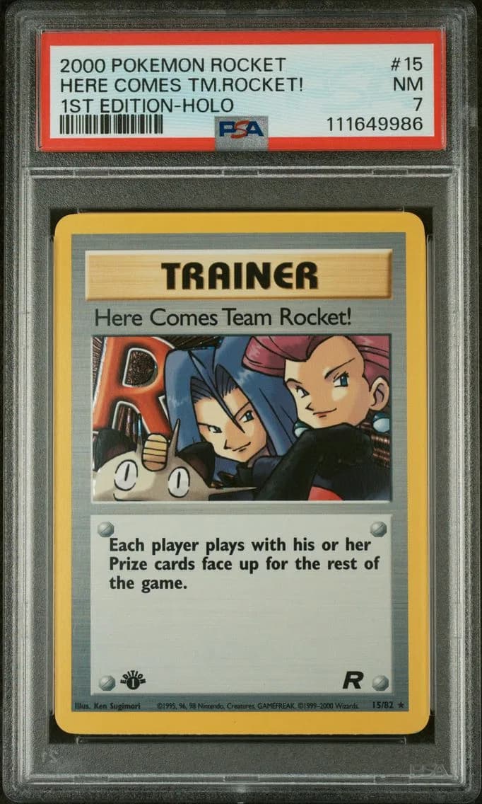 Here Comes Team Rocket!-Holo, Rocket, PSA 7