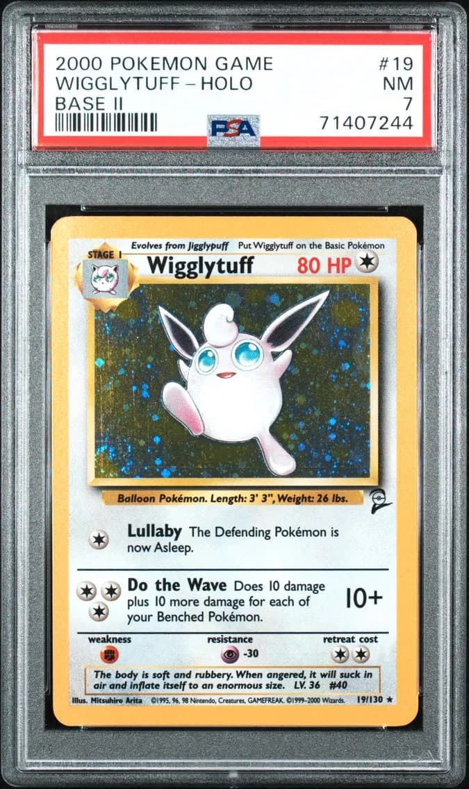 Wigglytuff-Holo, Game Base II, PSA 7