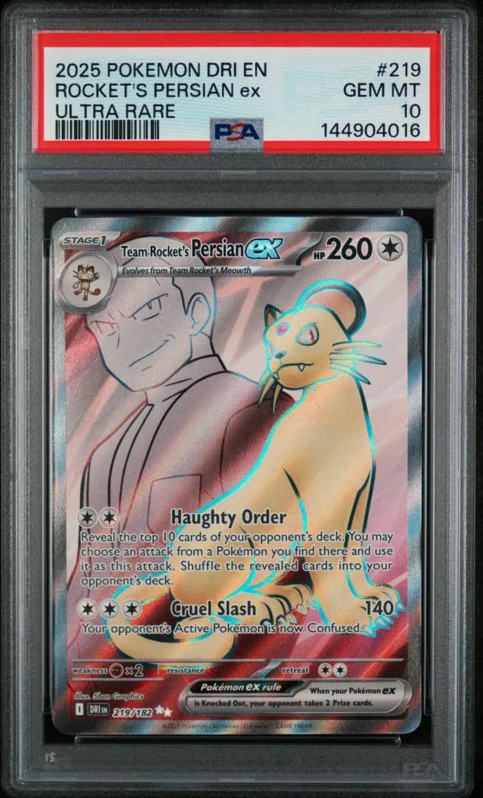 Team Rocket's Persian EX, Destined Rivals, PSA 10