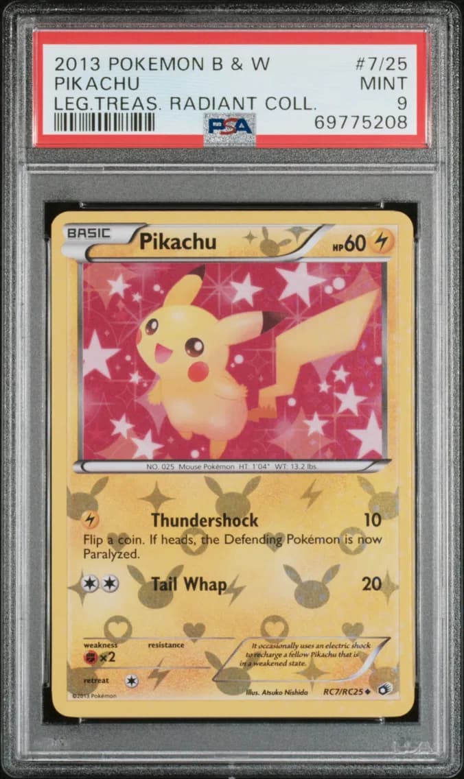 Pikachu, Black & White Legendary Treasures Radiant Collection, PSA 9