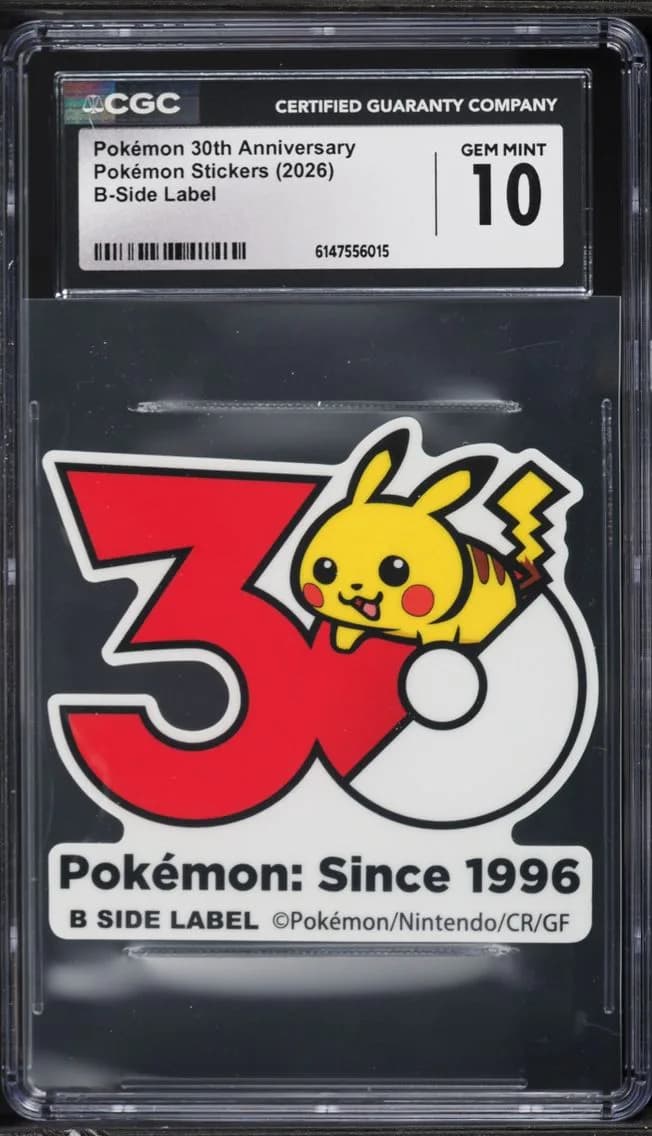 Anniversary, Pokémon Stickers (2026 B-Side Label) - Japanese, CGC 10