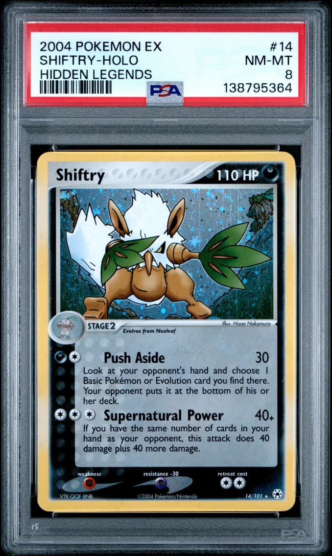 Shiftry-Holo, EX Hidden Legends, PSA 8