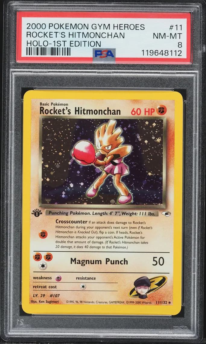 Rocket's Hitmonchan, Gym Heroes, PSA 8