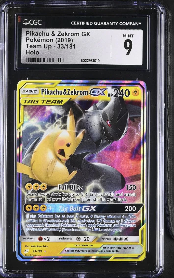 Pikachu & Zekrom GX, Team Up, CGC 9
