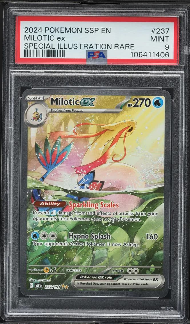 Milotic EX, Surging Sparks, PSA 9