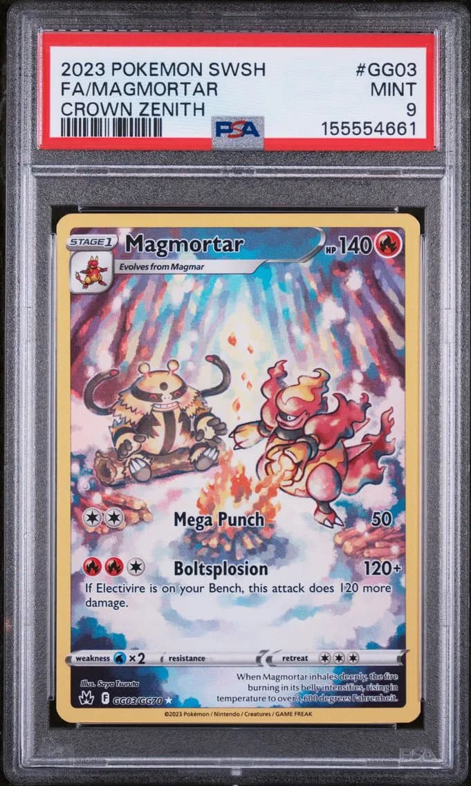 Magmortar, Sword and Shield Crown Zenith, PSA 9