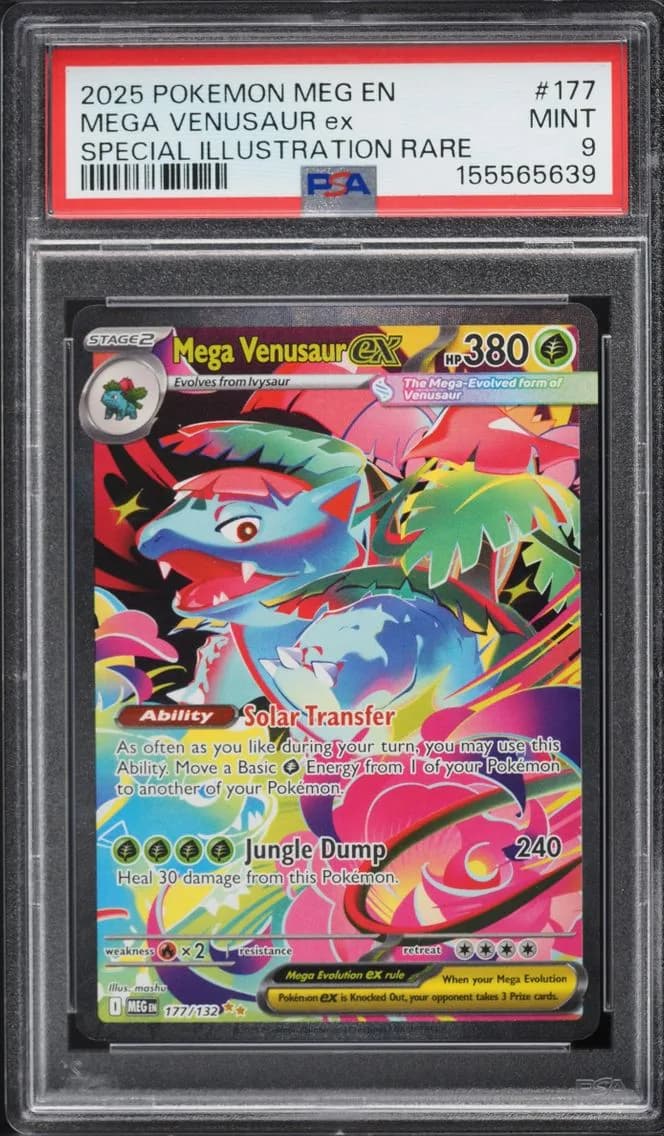 Venusaur Ex, Mega Evolution, PSA 9