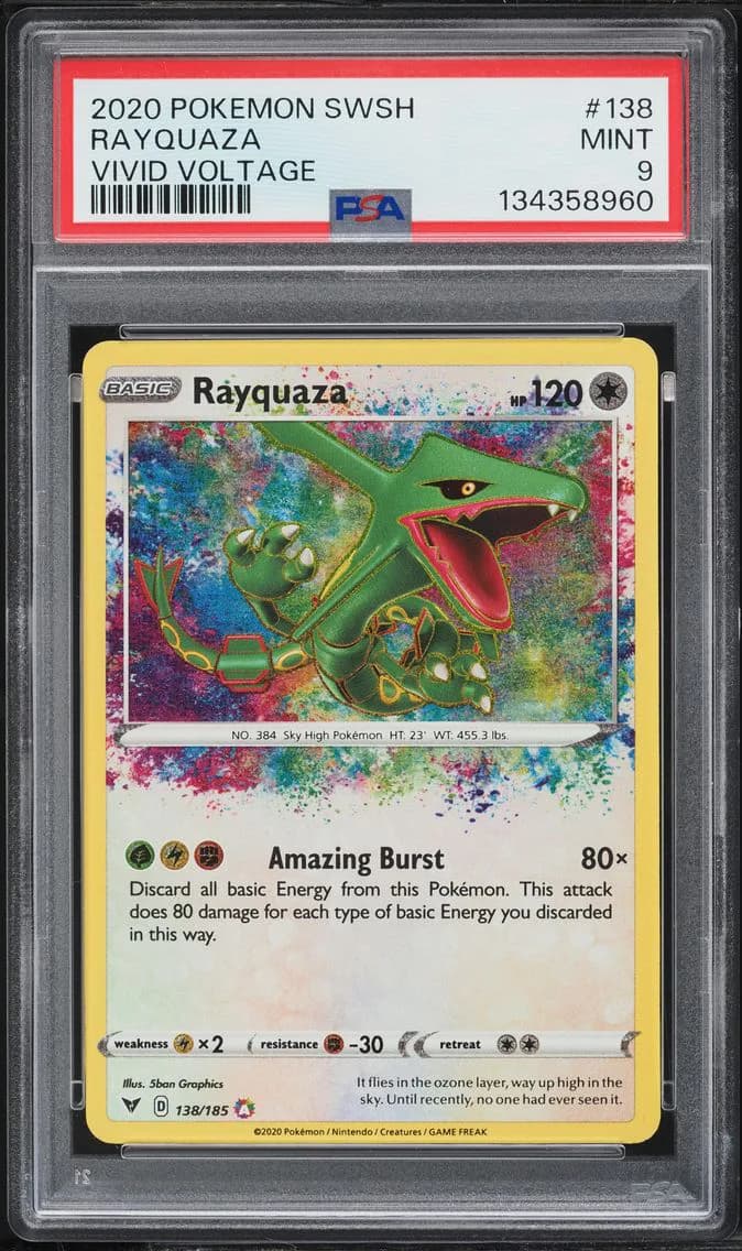 Rayquaza, Sword & Shield Vivid Voltage, PSA 9