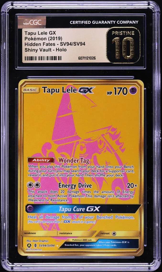 Tapu Lele GX, Hidden Fates, CGC 10