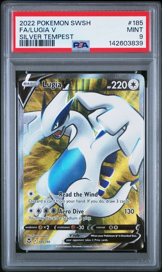 Lugia V, Sword & Shield Silver Tempest, PSA 9