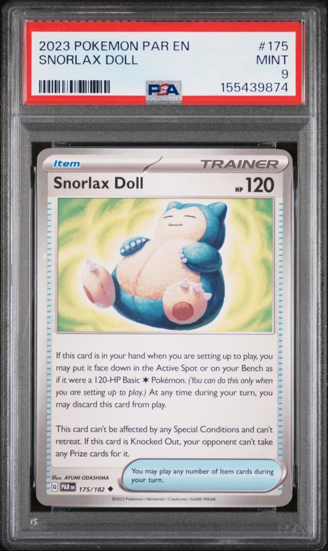 Snorlax Doll, Paradox Rift, PSA 9