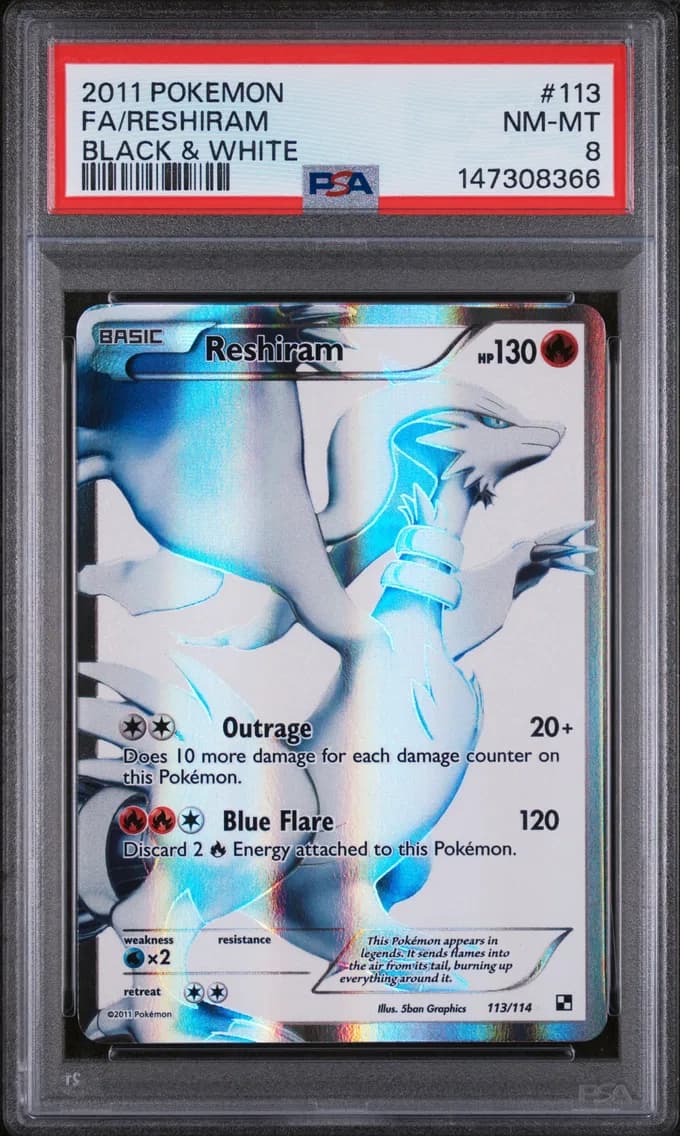 Reshiram, Black & White, PSA 8