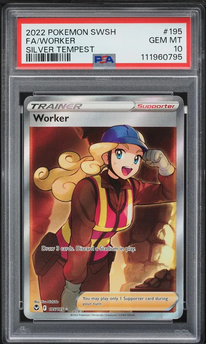 Worker, Sword & Shield Silver Tempest, PSA 10