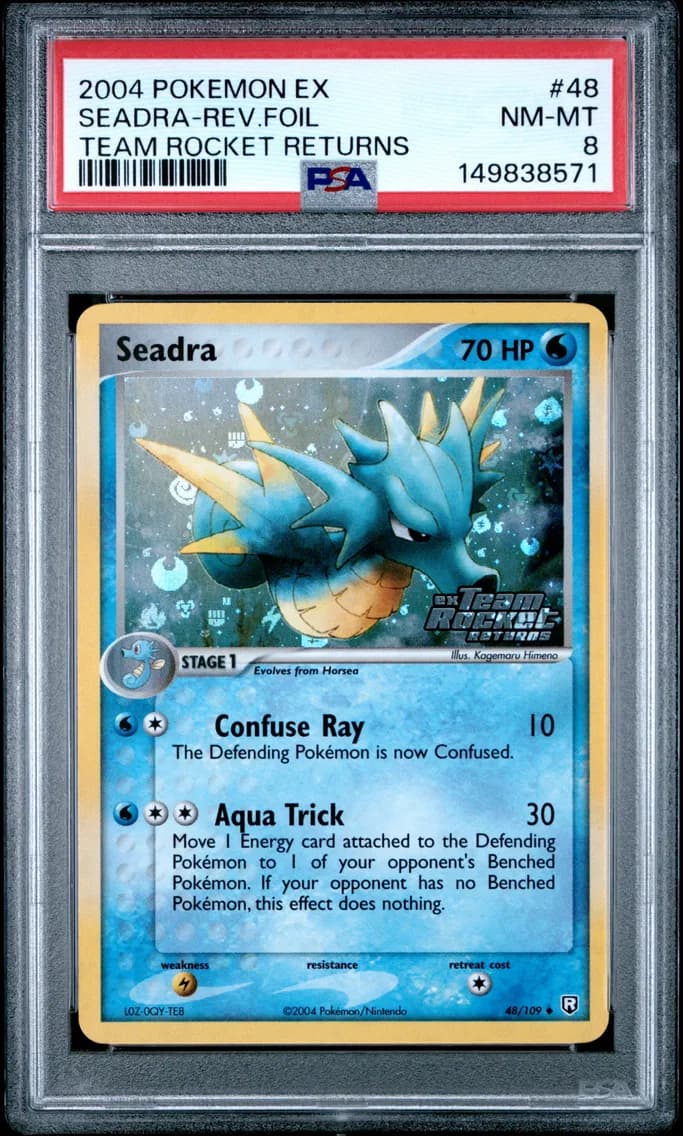 Seadra-Reverse Foil, EX Team Rocket Returns, PSA 8