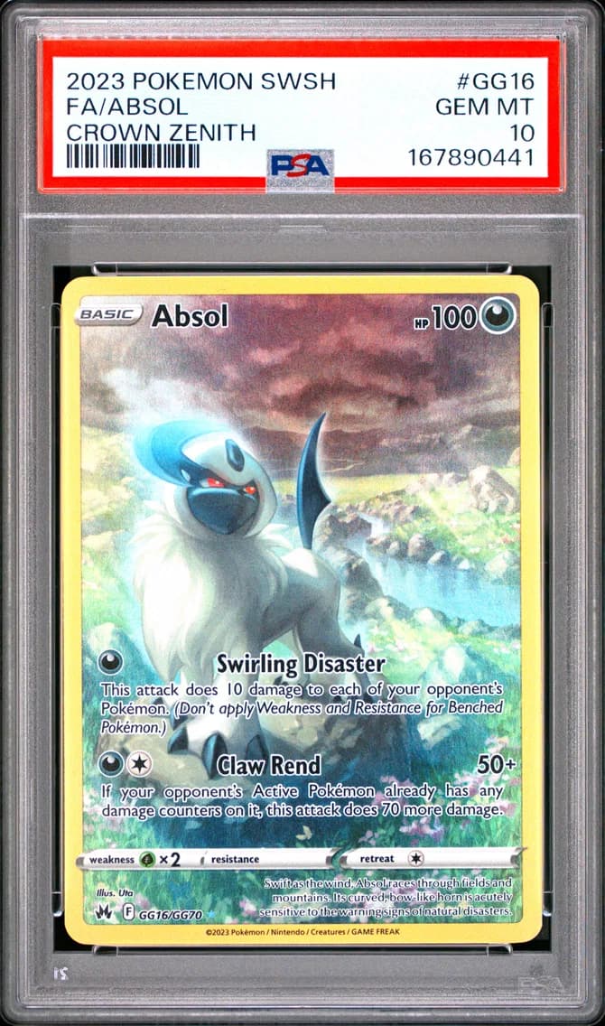 Absol, Sword and Shield Crown Zenith, PSA 10
