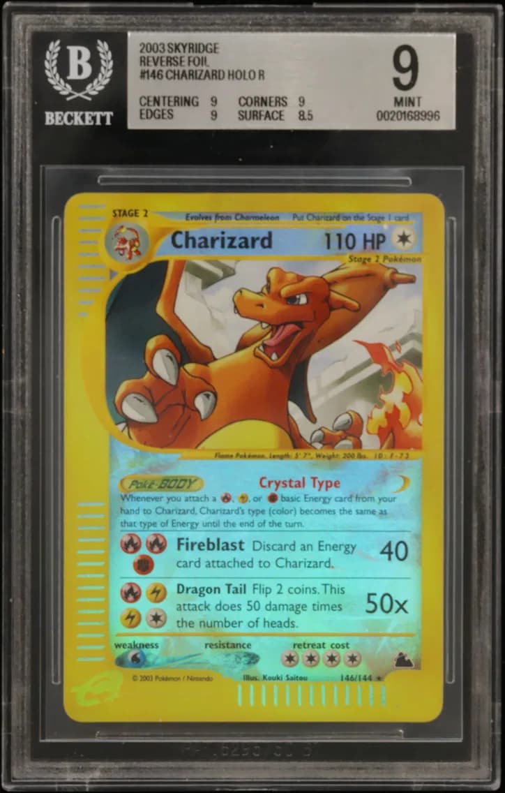 Charizard HOLO R, Pokemon-e Skyridge Reverse Foil, BGS