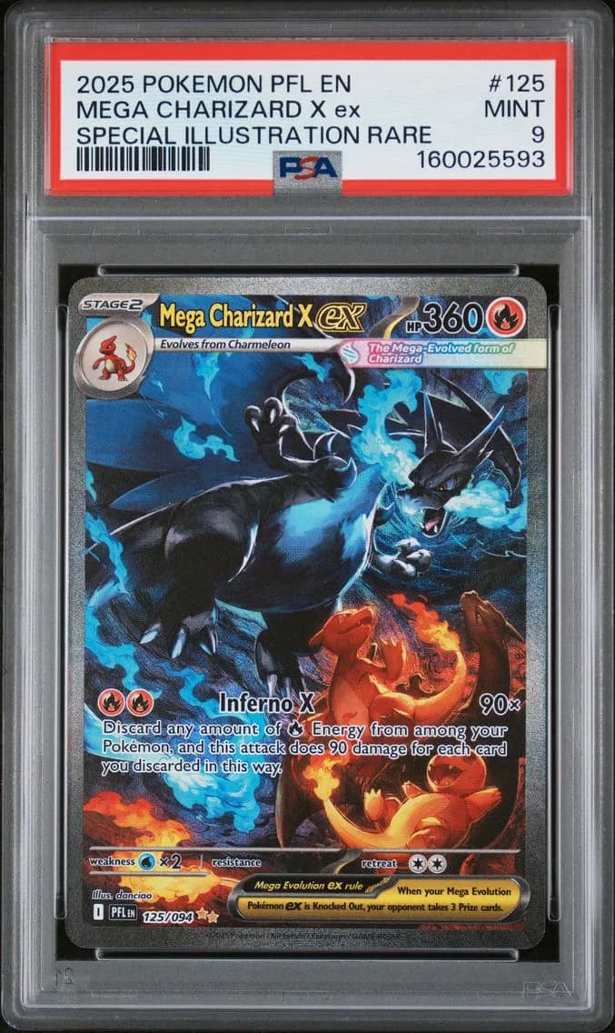 Mega Charizard X EX, Phantasmal Flames, PSA 9